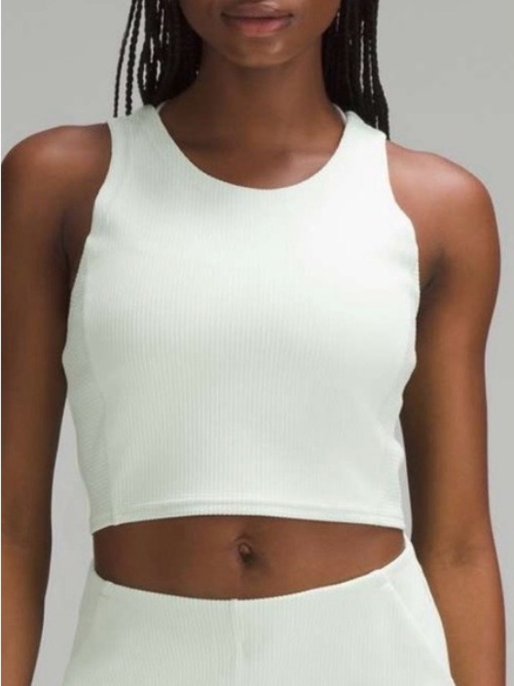Lululemon Softstreme Kohlrabi Green reversible cropped tank top